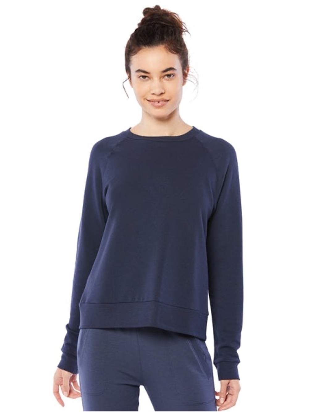 NWT Beyond Yoga Favorite Raglan Crew Pullover Mineral Blue 1X